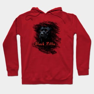 An all-black pit bull with red eyes Hoodie